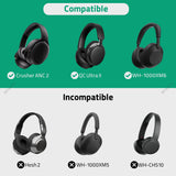 Geekria Headphones Pouch, Soft Shell Replacement Protective Travel Carrying Bag, Compatible with Skullcandy Crusher ANC 2, JBL Tour One M3, Sony WH-1000XM6 and More (Black)