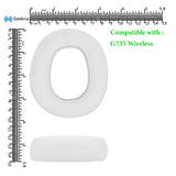Geekria QuickFit Replacement Ear Pads for Logitech G735 Wireless Headphones, Ear Cushions, Repair Parts (White)