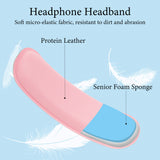 Geekria Short Replacement Medium Hook and Loop Headband Cover + Protein Leather Pad Set, Compatible with Skullcandy, Bose, JBL, Sony Headphones Accessory, Easy DIY Installation (Pink)