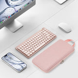 Geekria Slim Keyboards Carrying Case, Compatible with Nuphy Air75 V3, Logitech MX Mechanical Mini, MelGeek O2, LOFREE Flow84/ Flow Lite 84, 84 Keys Hard Shell Travel Bag (Pink)
