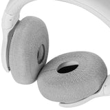 Geekria 2 Pairs Knit Fabric Headphones Ear Covers - Product Safety Certified - Washable & Stretchable Earcup Protectors for On-Ear Headsets, Sweat Pads for Gym, Meeting (Size S / Grey)