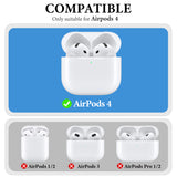 Geekria Ultra-Light Polycarbonate Belt Clip Earbuds Case Compatible with Apple AirPods 4, Hard Shell for Hiking, Outdoor Activities, Tight fixation (White, 1 Pack, Single Case)