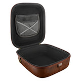 Geekria Shield Headphones Case Compatible with Sennheiser HD 550/505/599/598/560S/559/558/555/400 Pro, Replacement Hard Shell Travel Carrying Bag with Cable Storage (PU Brown)