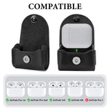 Geekria Leather Earbuds Case Pouch for AirPods 4, AirPods Pro 2, AirPods 3, Belt Clip Magnetic Closure Carrying Holder for Wireless Earbuds Charging Case (Black)