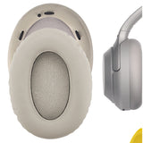 Geekria QuickFit Replacement Ear Pads for Sony WH-1000XM3 Headphones Ear Cushions, Headset Earpads, Ear Cups Cover Repair Parts (Silver)