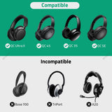 Geekria Elite Headphones Pouch, Soft Shell Replacement Protective Travel Carrying Bag with Cable Storage, Compatible with Bose QC Ultra II/45/35II/SC and More (Black)