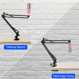 Geekria for Creators Microphone Arm Compatible with Razer Seiren V3 Mini, X, V2 Pro, V2 X, Elite, Mic Boom Arm with Table Flange Mount Adapter, Adjustable Suspension Stand, Desk Mount Holder