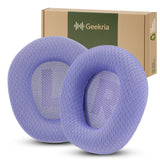 Geekria Comfort Mesh Fabric Replacement Ear Pads for JBL Quantum 100 Headphones Ear Cushions, Repair Parts (Purple)