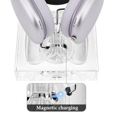 Geekria Headphones Charging Stand for Apple AirPods Max/AirPods Max 2 (USB-C), Acrylic Charging Dock, Base with Sleep Power Saving Mode (Transparent)