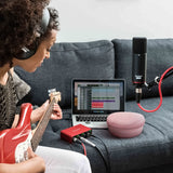 Geekria Shield Case Compatible with Focusrite Scarlett Solo 3rd Gen Hard Case, Audio Interfaces Replacement Hard Shell Travel Carrying Bag with Cable Storage (Pink)