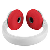 Geekria 2 Pairs Knit Headphones Ear Covers - Product Safety Certified - Washable & Stretchable Sanitary Earcup Protectors for On-Ear Headsets, Sweat Pads for Gym, Meeting (Size S / Red)