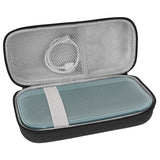 Geekria Speaker Case Compatible with Bose SoundLink Flex 2 Bluetooth, Replacement Hard Shell Travel Carrying Bag with Cable Storage (Dark Grey)