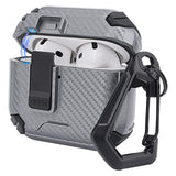 Geekria Rugged Case Cover Compatible with AirPods 4th Generation (2024) Support MagSafe, Full Drop Protection Cover with Phone Holder and Back Magnetic Suction Function