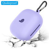 Geekria Silicone Case Cover Compatible with Powerbeats Pro 2 True Wireless Earbuds, Protective Earphones Skin Cover with Keychain Hook, Charging Port Accessible (Purple)