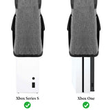 Geekria Anti Scratch & Waterproof Dust Sleeve compatible with Xbox One S, Series X/S Console, Protection Cover with Side Pockets (Grey)