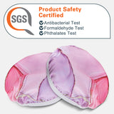 Geekria NOVA 2 Pairs Washable Fabric Headphone Covers, Stretchable Sweat Protectors for M Size Over-Ear Headsets, Gym Ear Cup Shields (Pink Marble, M)