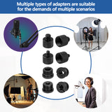 Geekria for Creators Microphone Screw Adapter, 3/8 Male to 5/8 Female, 1/4 Male to 5/8 Female, 5/8 Male to 3/8 Female, 5/8 Male to 1/4 Female Mic Thread Adapters for Microphone (Black / 8 Pack)