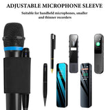 Geekria for Creators Microphone Elastic Sleeve for Voice Recorder, Mic Cover Compatible with Sony TX650, 660 Recorder and Other Handheld Microphones (Black / 2 Pack)