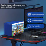 Geekria Game Disc Storage Stand Compatible with Sony PlayStation 5 Slim, Pro, Nintendo Switch, Xbox Series, CD, DVDs, Large Capacity Holder for 16 CDs, Universal Desk Game Accessories