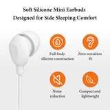Geekria Sleeping Headphones for Side Sleepers, 3.5mm Wired Soft Silicone In-Ear Earbuds with Mic & Volume Control, Noise Cancelling Earphones for Sleep, Travel & Meditation (3.9FT)