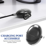 Geekria Soft TPU Case Cover Compatible with Huawei Freebuds 6 True Wireless Earbuds, Protective Cover with Keychain Hook, Charging Port Accessible, Support Wireless Charging (Clear)