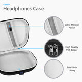 Geekria Shield Headphones Case Compatible with Sony WH-CH520, WH-CH510, WH-CH500, Replacement Hard Shell Travel Carrying Bag with Cable Storage (Dark Grey)