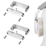 Geekria 1 Pair Metal Headband Hinge Fix Kit Compatible with Audio-Technica ATH-M50x, M50xBT, M50xGM, M50xBB, M50xPB, M50xWH, M50x ENSO, M50XSTS-USBMIKU Headphones, Repair Parts (Silver)