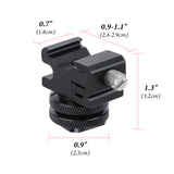 Geekria for Creators Microphone Cold Shoe Mount Adapter for Camera, Mic Stand Bracket, Compatible with RODE Wireless Go II, ME, PRO Microphone Holder (Black / 2 Pack)