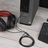 Geekria Audio Cable Compatible with Sennheiser Game One, Game Zero, PC 373D, GSP 500, GSP 600 Headphones, 2.5mm to Dual 3.5mm Y Splitter Replacement Cable (5.6ft/1.7m)