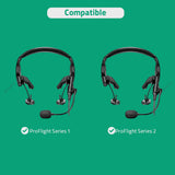 Geekria Replacement Headband Cover + Side Cushions + Mic Cover Set Compatible with Bose Proflight Series 1/2 Aviation Headphones, Repair Part (Black)