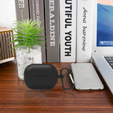 Geekria Silicone Case Cover Compatible with JBL Vibe 200TWS, Wave 200TWS, Vibe Beam True Wireless Earbuds, , Protective Carrying Case with Keychain Hook, Charging Port Accessible (Black)