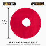 Geekria 2 Pairs Knit Headphones Ear Covers - Product Safety Certified - Washable & Stretchable Sanitary Earcup Protectors for Over-Ear Headsets, Sweat Pads for Gym, Gaming (Size M / Red)