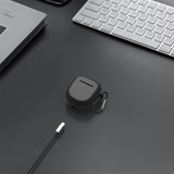 Geekria Silicone Case Cover Compatible with Bose QuietComfort Earbuds II True Wireless Earbuds, Protective Earphones Skin Cover with Keychain Hook, Front LED Visible (Black)