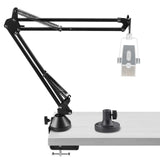 Geekria for Creators Microphone Arm Compatible with AKG Lyra Ultra-HD, P120, P220, C214 Mic Boom Arm Mount Adapter with Tabletop Flange Mount, Suspension Stand, Desk Mount Holder