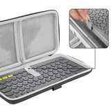Geekria Keyboard Carrying Case, Hard Shell Protective Travel Bag for Small Compact Keyboard, Compatible with Logitech Pebble Keys 2 K380s/ K380 (Dark Gray)