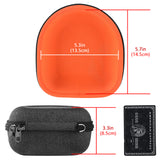 Geekria Shield Headphones Case Compatible with JLab Go Lux ANC, Audio Neon Folding/Studio Pro, Replacement Hard Shell Travel Carrying Bag (Dark Grey)
