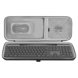 Geekria Keyboard Carrying Bag, Compatible with Logitech Signature Slim Solar+ K980, CLVX 1 Wireless Touchpad Keyboard, EVA Hard Shell Travel Replacement Case (Dark Gray)