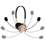 Geekria USB Headset with Mic, Mute Button Volume Control, Lightweight Wired Computer On-Ear Headphones with Boom Microphone and Detachable 3.5mm Plug for Call Center, Office, School (White)