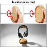 Geekria for Creators Wooden Headphone Stand with Aluminum Holder, Beech Wood Headset Holder for Desk with Cable Storage Base, Compatible with Sony WH-1000XM6, Bose QC Ultra, Beats, Razer