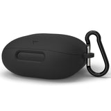Geekria Silicone Case Cover Compatible with Soundcore by Anker Liberty 4 Pro True Wireless Earbuds, Protective Earphones Skin Cover with Keychain Hook, Charging Port Accessible (Black)