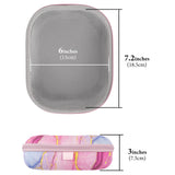 Geekria NOVA Headphones Case Compatible with Bose QC Ultra II, QC Ultra, QuietComfort 35 II, QC45, QC25, QCSE, Replacement Hard Shell Travel Carrying Bag with Cable Storage (Pink Marble)