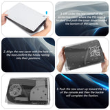 Geekria Transparent Cover Plates Compatible with PS5, PlayStation 5 Console Disc Edition, Hard Shockproof ABS Side Panels, Replacement Shell Gaming Accessories (Black)