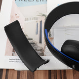 Geekria Protein Leather Headband Pad Compatible with Sony PlayStation Gold Wireless Stereo Headset Playstation 4, PS3 (CECHYA-0083) Headphones, Replacement Band Repair Part (Black)