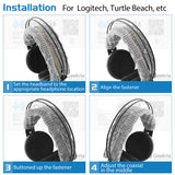 Geekria Large Knit Fabric Headband Pad Compatible with Logitech, Turtle Beach, Panasonic, AKG, Sennheiser, Sony Headphones, DIY Easy Install (Grey)