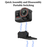 Geekria Magnetic Mount Stand Compatible with Insta360 Ace Pro 2, Ace Pro, Ace Action Camera, Desktop Stabilizer Mounts, Adjustable Handle, Suitable for Desk, Outdoor (Black)