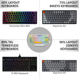 Geekria Keyboard Display Stand, Acrylic Mechanical Gaming Keyboard Holder for 60%, 75%, 80%, 96% Computer keyboard (transparent)