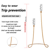 Geekria Wireless Earphone Magnetic Anti-Lost Strap Accessories, Super Tape, Sports Braided Neck Strap, Lanyard, Holder for Around Neck, Compatible with Airpods Pro 1st 2nd, AirPods Pro (Gold)