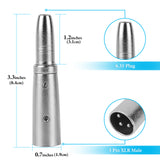 Geekria for Creators XLR Male to 1/4 Inch (6.35mm) TRS Female Microphone Cable Adapter, Compatible with Shure MV7, SM58, SM57, PGA58, FIFINE K688, Behringer xm8500 Mic Cord Plug (Silver, 2 Pack)