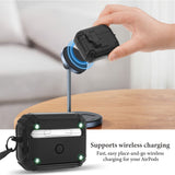 Geekria Rugged Case Cover Compatible with Airpods Pro 2nd / 1st Generation (2023/2022/2019) Support MagSafe, Full Drop Protection Cover with Phone Holder and Back Magnetic Suction Function