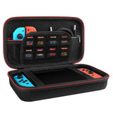 Geekria Shield Carrying Case Compatible with Nintendo Switch/OLED Console, Protective Travel Bag with Space for Cable, Charger, Accessories and Game Card Storage Slot (Black)